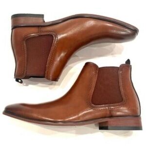 Guess Men's Tan Leather Chelsea Boots